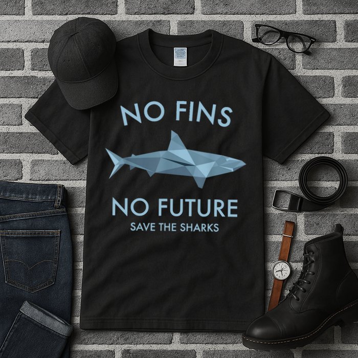 No Fins No Future Protect The Sharks Scuba Shark Safe Sharks TShirt Tall T-Shirt