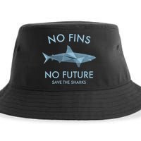 No Fins No Future Protect The Sharks Scuba Shark Safe Sharks TShirt Sustainable Bucket Hat
