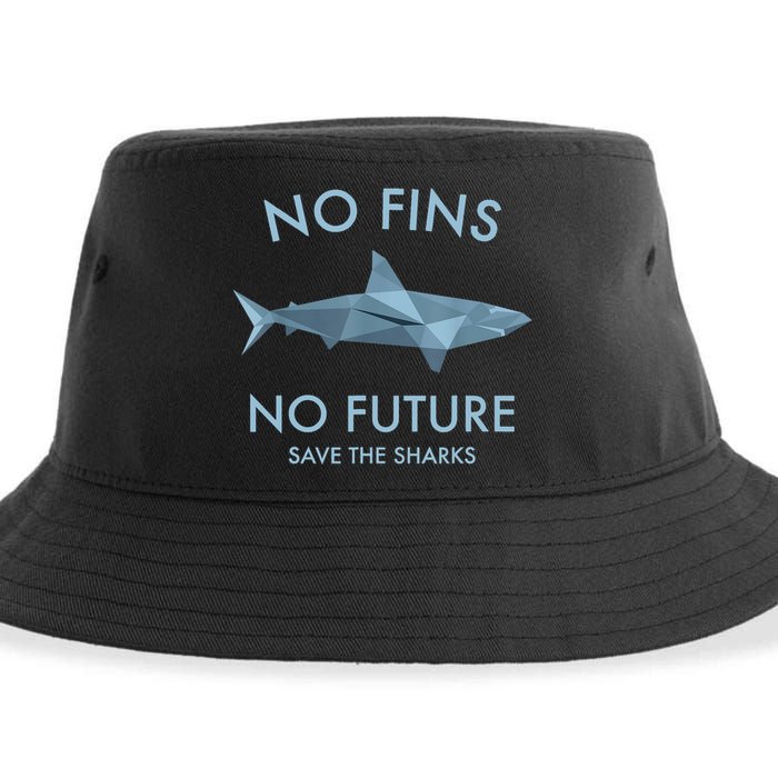 No Fins No Future Protect The Sharks Scuba Shark Safe Sharks TShirt Sustainable Bucket Hat