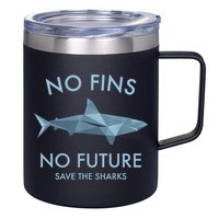 No Fins No Future Protect The Sharks Scuba Shark Safe Sharks TShirt 12oz Stainless Steel Coffee Mug