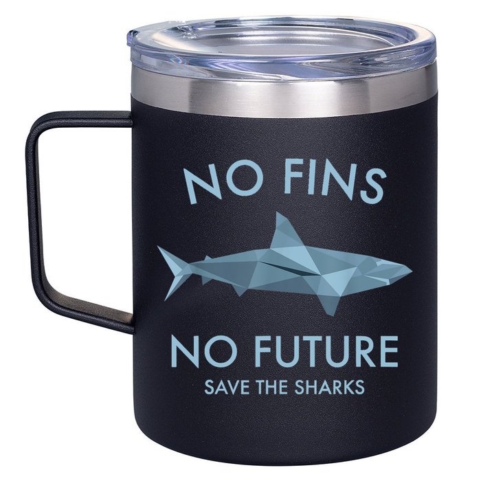 No Fins No Future Protect The Sharks Scuba Shark Safe Sharks TShirt 12oz Stainless Steel Coffee Mug