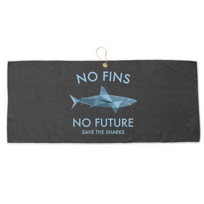 No Fins No Future Protect The Sharks Scuba Shark Safe Sharks TShirt Large Microfiber Waffle Golf Towel