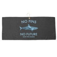 No Fins No Future Protect The Sharks Scuba Shark Safe Sharks TShirt Large Microfiber Waffle Golf Towel
