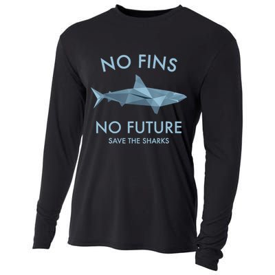 No Fins No Future Protect The Sharks Scuba Shark Safe Sharks TShirt Cooling Performance Long Sleeve Crew
