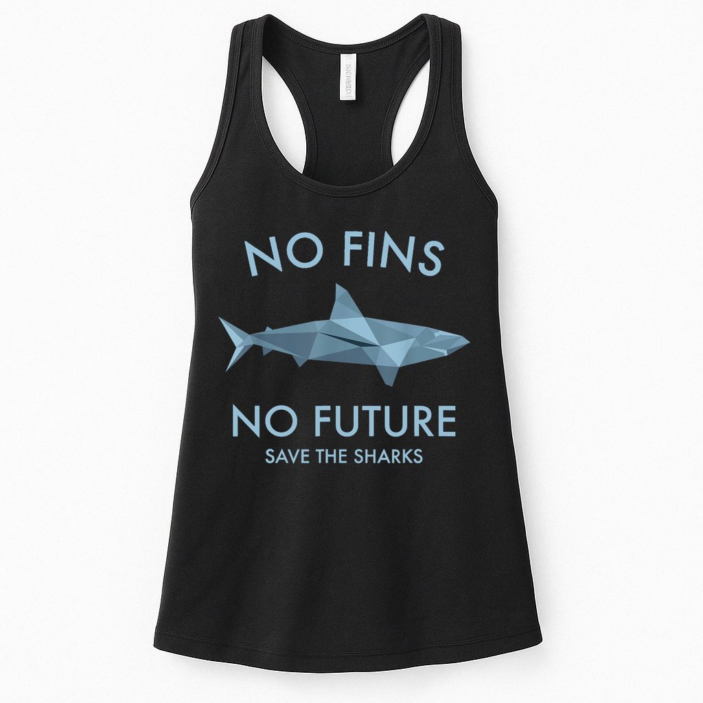 No Fins No Future Protect The Sharks Scuba Shark Safe Sharks TShirt Womens Tank Top