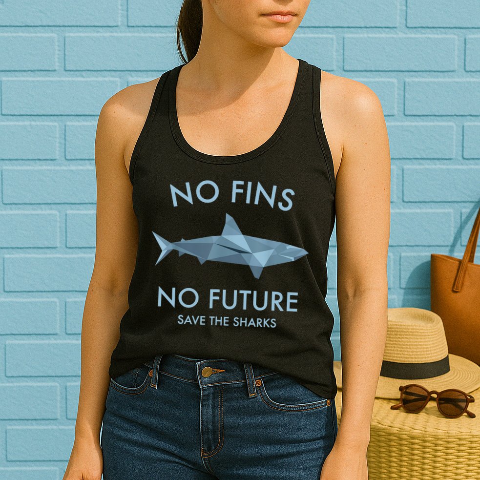 No Fins No Future Protect The Sharks Scuba Shark Safe Sharks TShirt Womens Tank Top