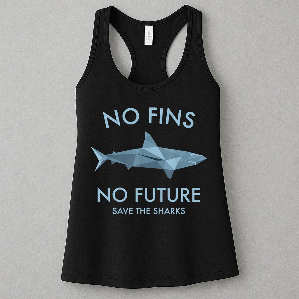 No Fins No Future Protect The Sharks Scuba Shark Safe Sharks TShirt Womens Tank Top