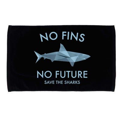 No Fins No Future Protect The Sharks Scuba Shark Safe Sharks TShirt Microfiber Hand Towel