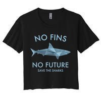 No Fins No Future Protect The Sharks Scuba Shark Safe Sharks TShirt Women's Crop Top Tee