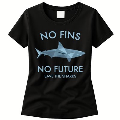 No Fins No Future Protect The Sharks Scuba Shark Safe Sharks TShirt Womens T-Shirt