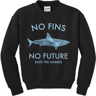 No Fins No Future Protect The Sharks Scuba Shark Safe Sharks TShirt Kids Sweatshirt