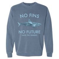 No Fins No Future Protect The Sharks Scuba Shark Safe Sharks TShirt Garment-Dyed Sweatshirt