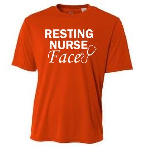 Nurse Funny Nursing Resting Nurse Face Cool Gift Cooling Performance Crew T-Shirt