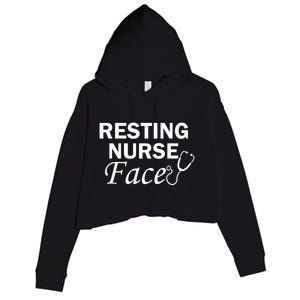 Nurse Funny Nursing Resting Nurse Face Cool Gift Crop Fleece Hoodie