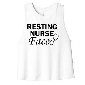 Nurse Funny Nursing Resting Nurse Face Cool Gift Women's Racerback Cropped Tank