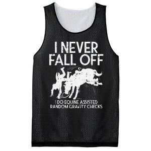 Never Fall Off Horse Funny Horseback Riding Equestrian Gift Mesh Reversible Basketball Jersey Tank