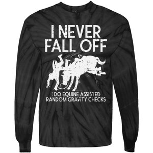 Never Fall Off Horse Funny Horseback Riding Equestrian Gift Tie-Dye Long Sleeve Shirt