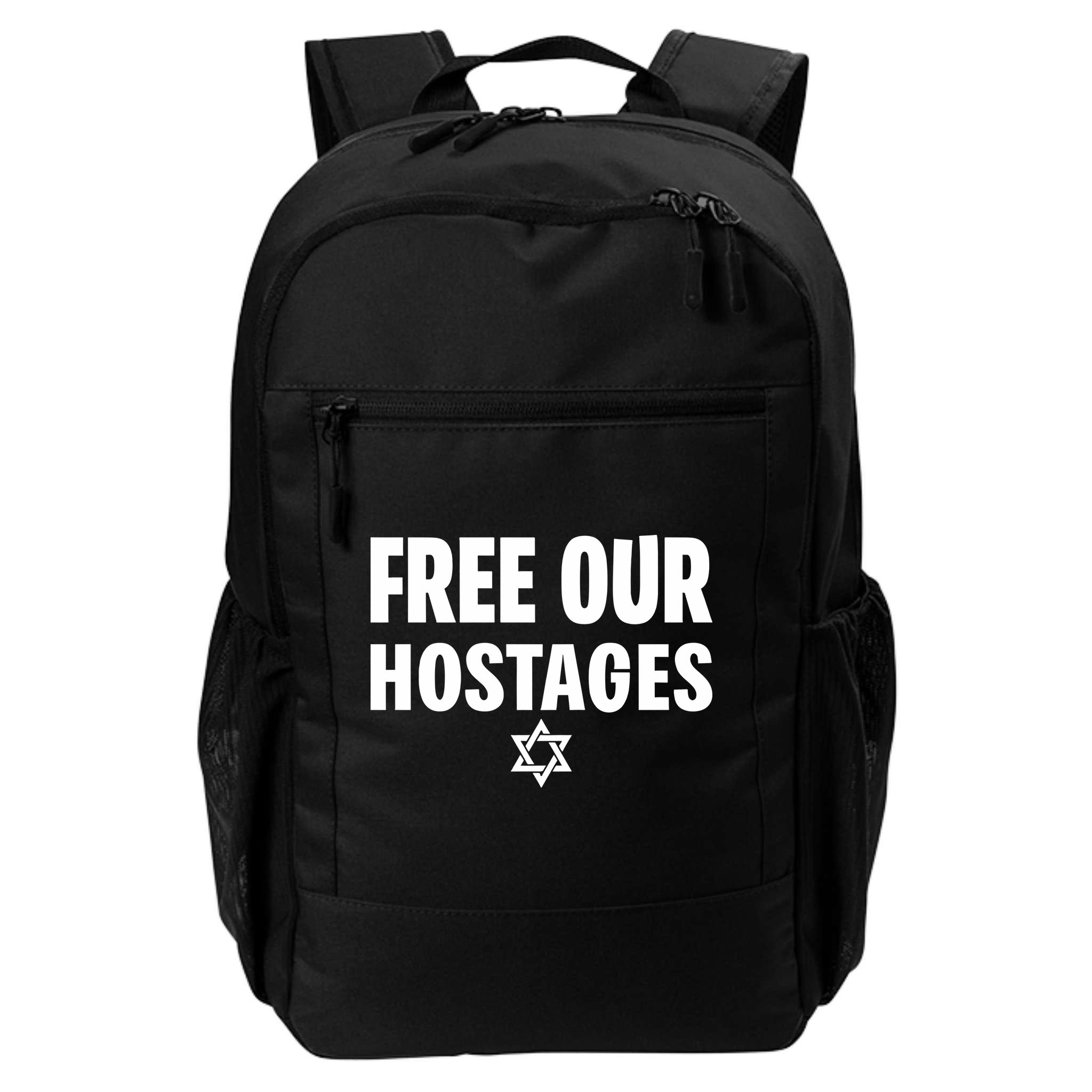 Neveragainlive1 Free Our Hostages Israel Backpack