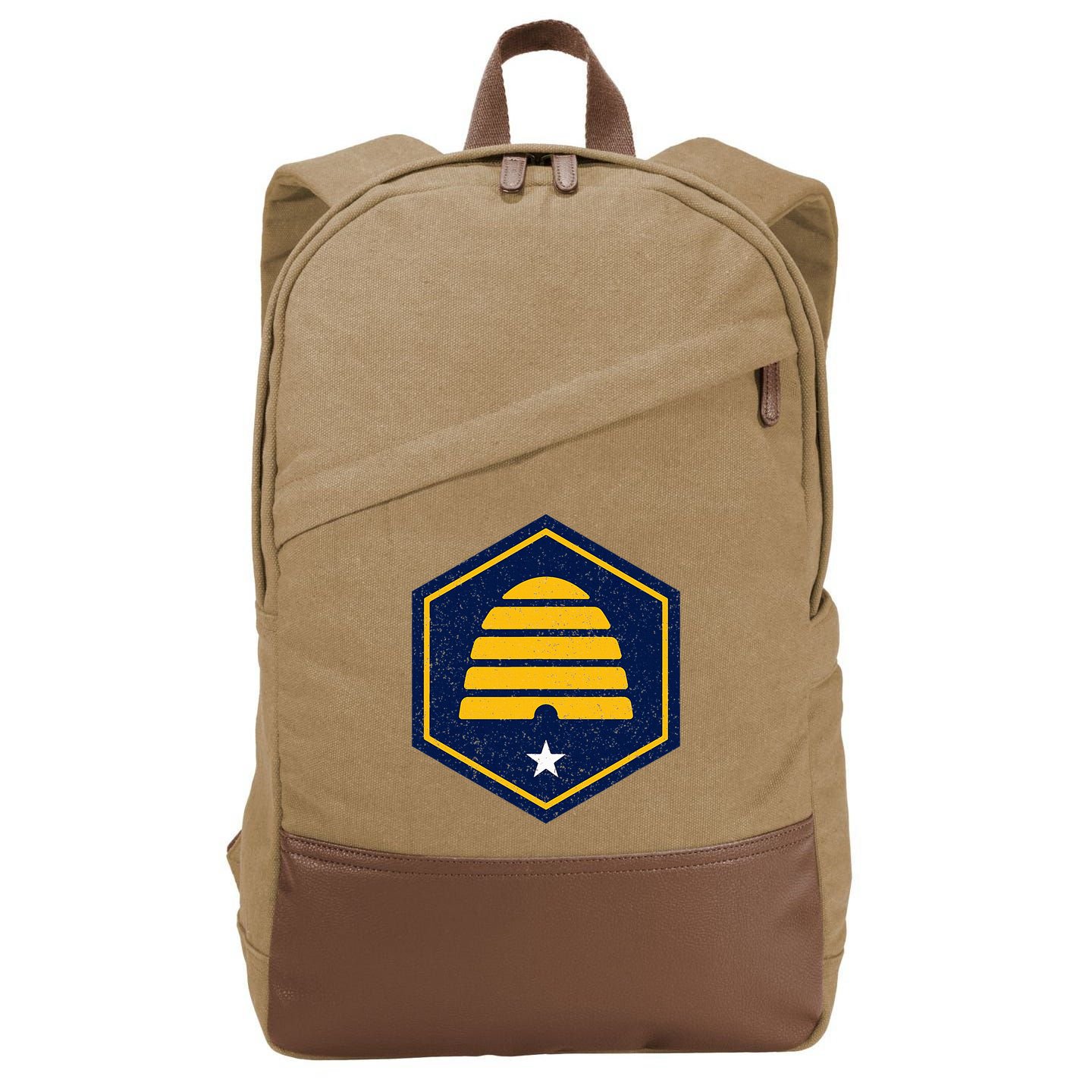 New Flag Of Utah Beehive Symbol Cotton Canvas Backpack