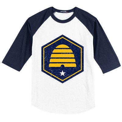 New Flag Of Utah Beehive Symbol Baseball Sleeve Shirt