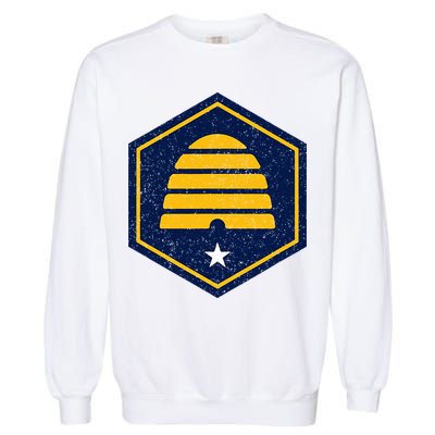 New Flag Of Utah Beehive Symbol Garment-Dyed Sweatshirt