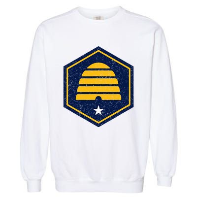 New Flag Of Utah Beehive Symbol Garment-Dyed Sweatshirt