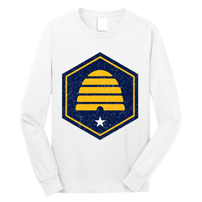 New Flag Of Utah Beehive Symbol Long Sleeve Shirt