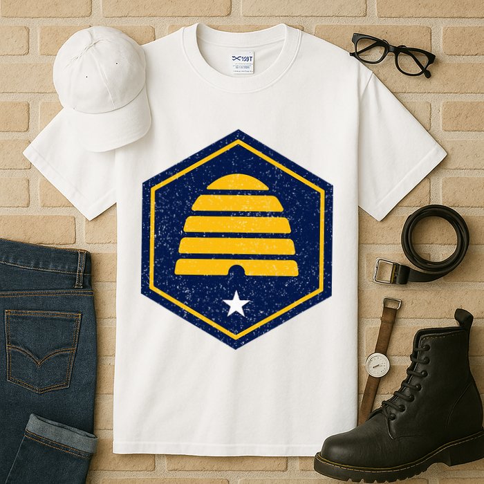 New Flag Of Utah Beehive Symbol Tall T-Shirt