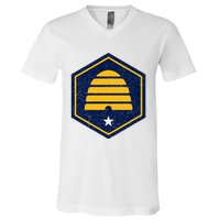 New Flag Of Utah Beehive Symbol V-Neck T-Shirt