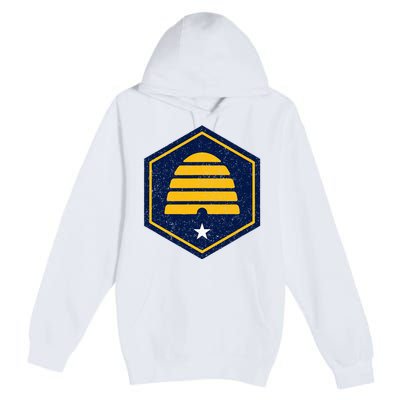 New Flag Of Utah Beehive Symbol Premium Pullover Hoodie