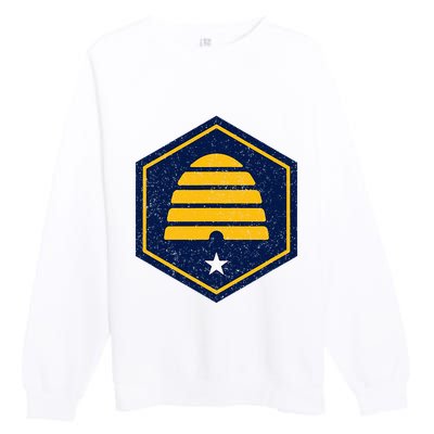 New Flag Of Utah Beehive Symbol Premium Crewneck Sweatshirt