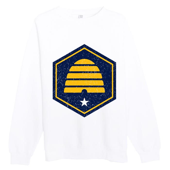 New Flag Of Utah Beehive Symbol Premium Crewneck Sweatshirt