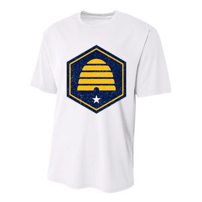 New Flag Of Utah Beehive Symbol Youth Performance Sprint T-Shirt