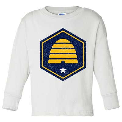 New Flag Of Utah Beehive Symbol Toddler Long Sleeve Shirt