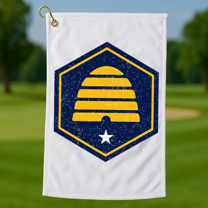 New Flag Of Utah Beehive Symbol Golf Towel