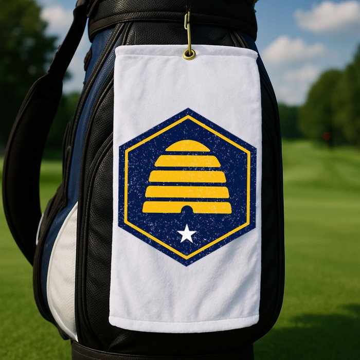 New Flag Of Utah Beehive Symbol Golf Towel