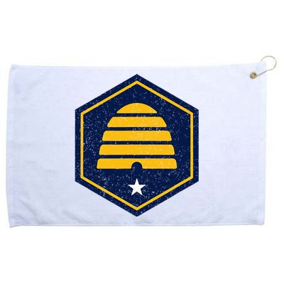 New Flag Of Utah Beehive Symbol Grommeted Golf Towel