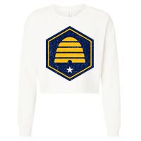 New Flag Of Utah Beehive Symbol Cropped Pullover Crew