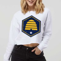New Flag Of Utah Beehive Symbol Cropped Pullover Crew