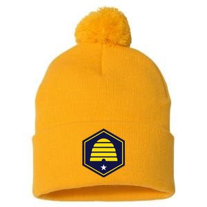 New Flag Of Utah Beehive Symbol Pom Pom 12in Knit Beanie