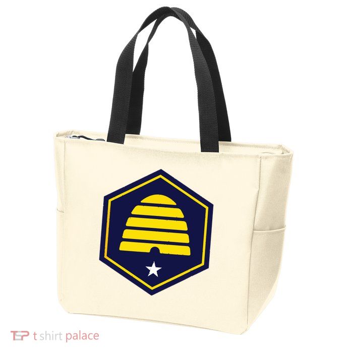 New Flag Of Utah Beehive Symbol Zip Tote Bag