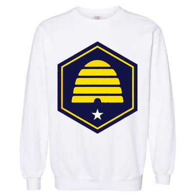 New Flag Of Utah Beehive Symbol Garment-Dyed Sweatshirt