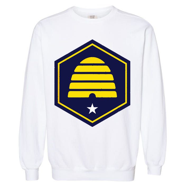 New Flag Of Utah Beehive Symbol Garment-Dyed Sweatshirt