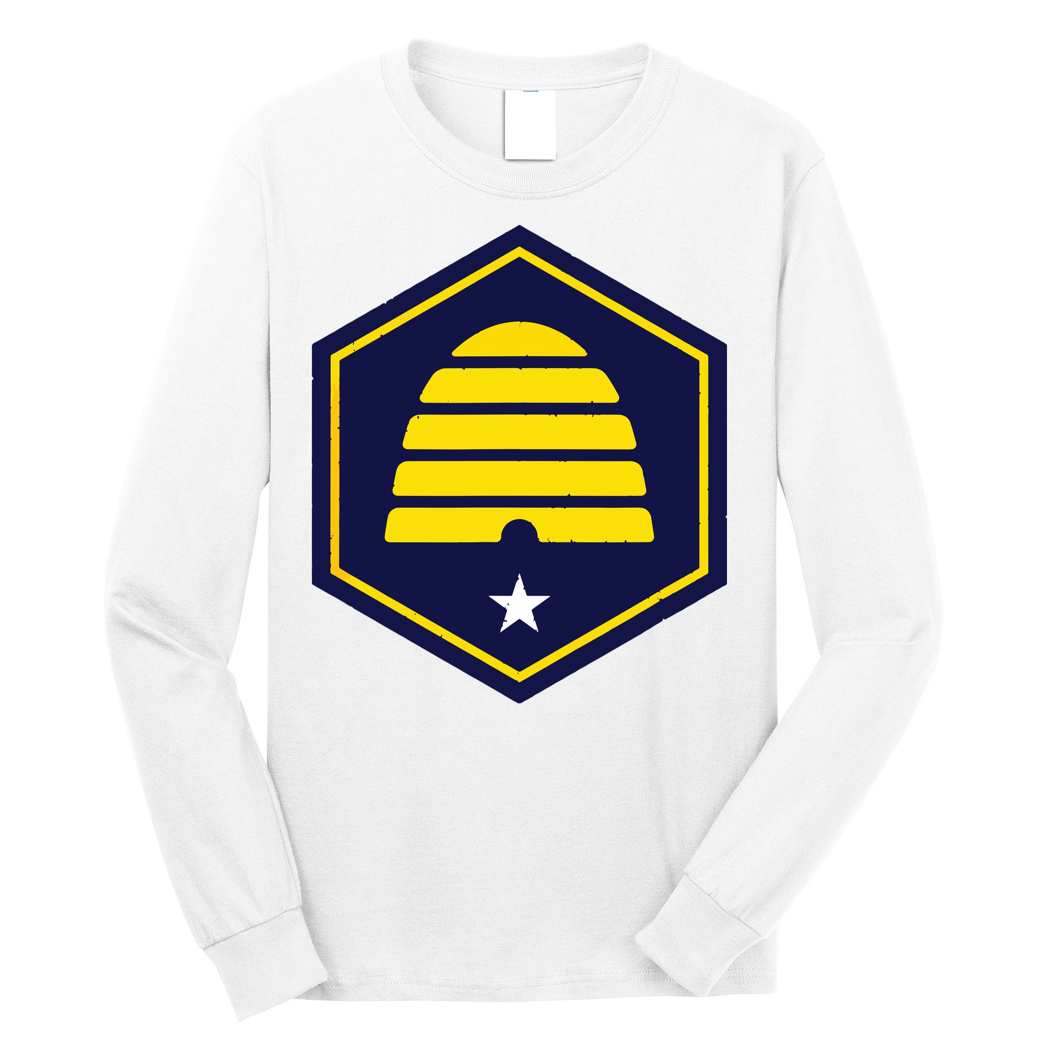 New Flag Of Utah Beehive Symbol Long Sleeve Shirt