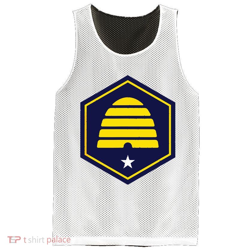 New Flag Of Utah Beehive Symbol Mesh Reversible Basketball Jersey Tank