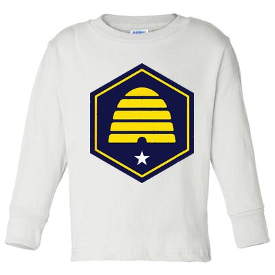 New Flag Of Utah Beehive Symbol Toddler Long Sleeve Shirt
