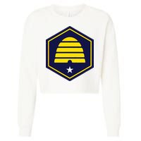 New Flag Of Utah Beehive Symbol Cropped Pullover Crew