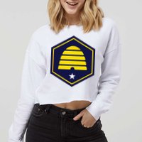 New Flag Of Utah Beehive Symbol Cropped Pullover Crew