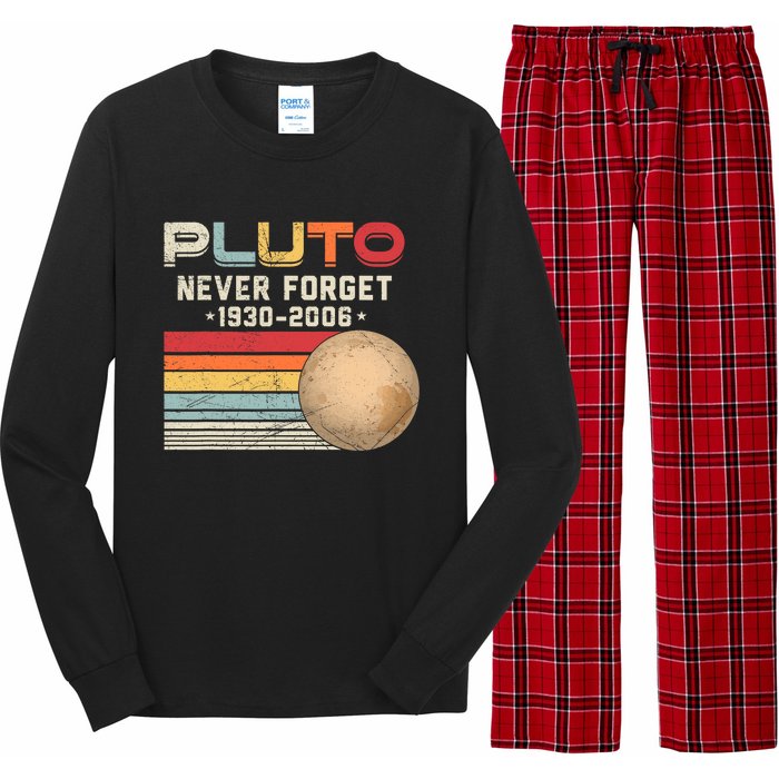 Never Forget Pluto Astronomy Space Science Retro Vintage Pluto 1930 2006 Long Sleeve Pajama Set