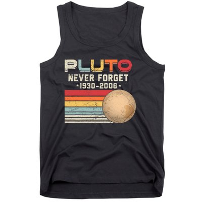 Never Forget Pluto Astronomy Space Science Retro Vintage Pluto 1930 2006 Tank Top